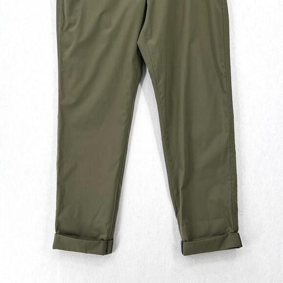 AKRIS PUNTO Fallon Pants Womens 6 Olive Green Cotton Belt Cuff Mid Rise Light - Picture 7 of 16